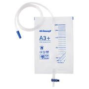 Urimaax Drainage Bag B/Drain T-Bar A3 2000ml sterile urinary drainage bag with T-Bar valve.