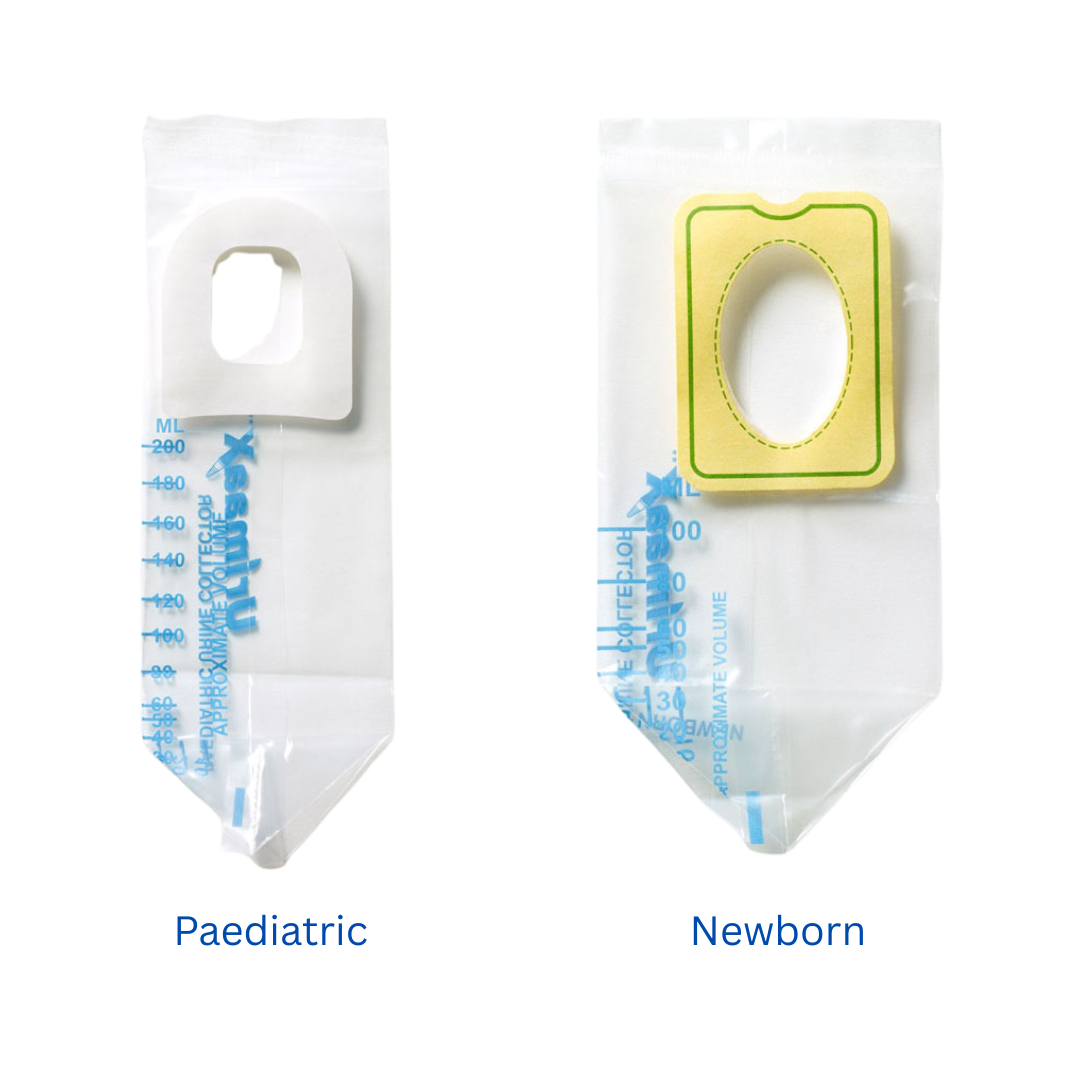 Urimaax Infant Newborn Paediatric Clear Sterile Drainage Bag 100ml for safe infant urinary care.