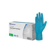 Medicom Vitals Vinyl Blue Powder Free Gloves Examination