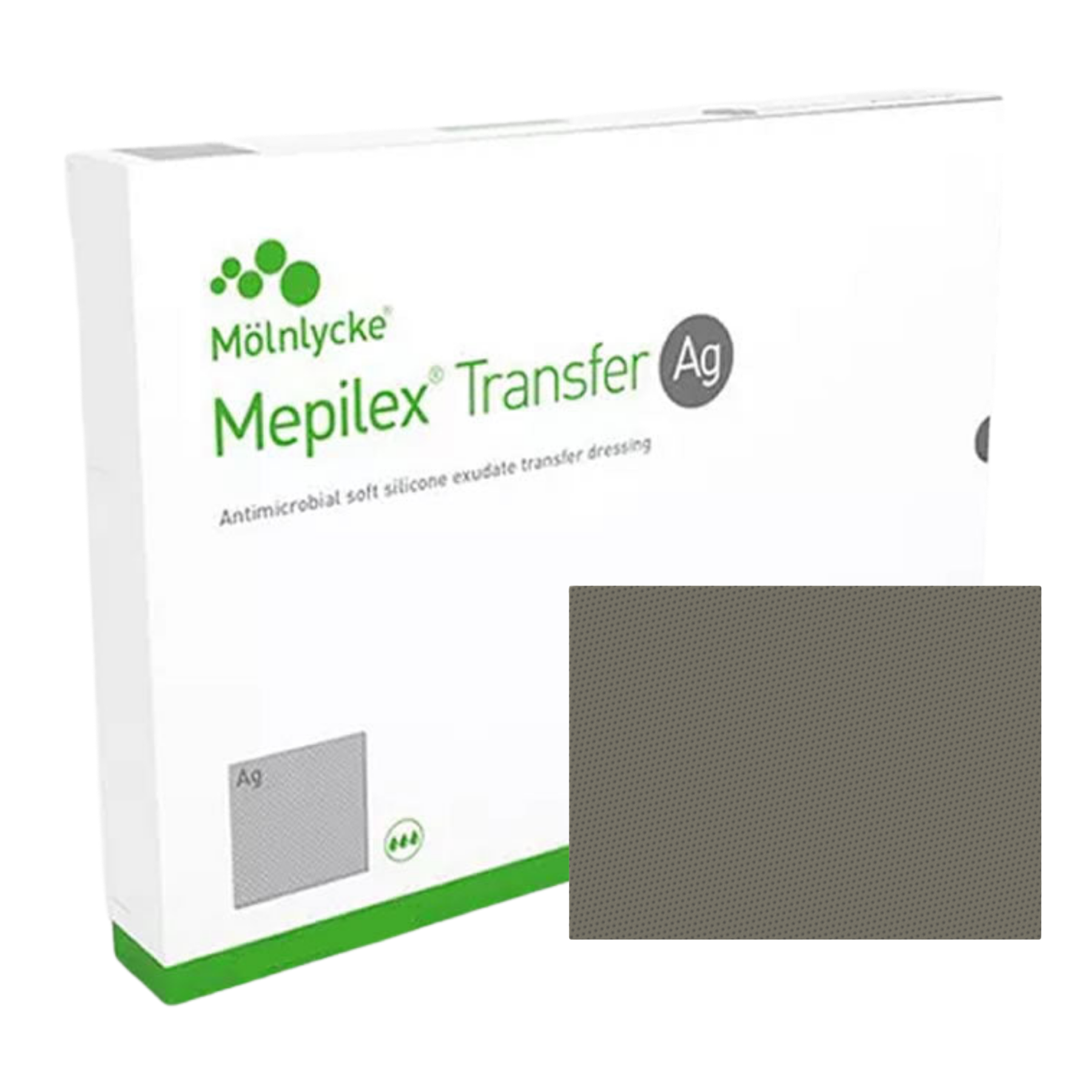 Molnlycke Mepilex Transfer Ag Silver Foam Dressing 20x50cm