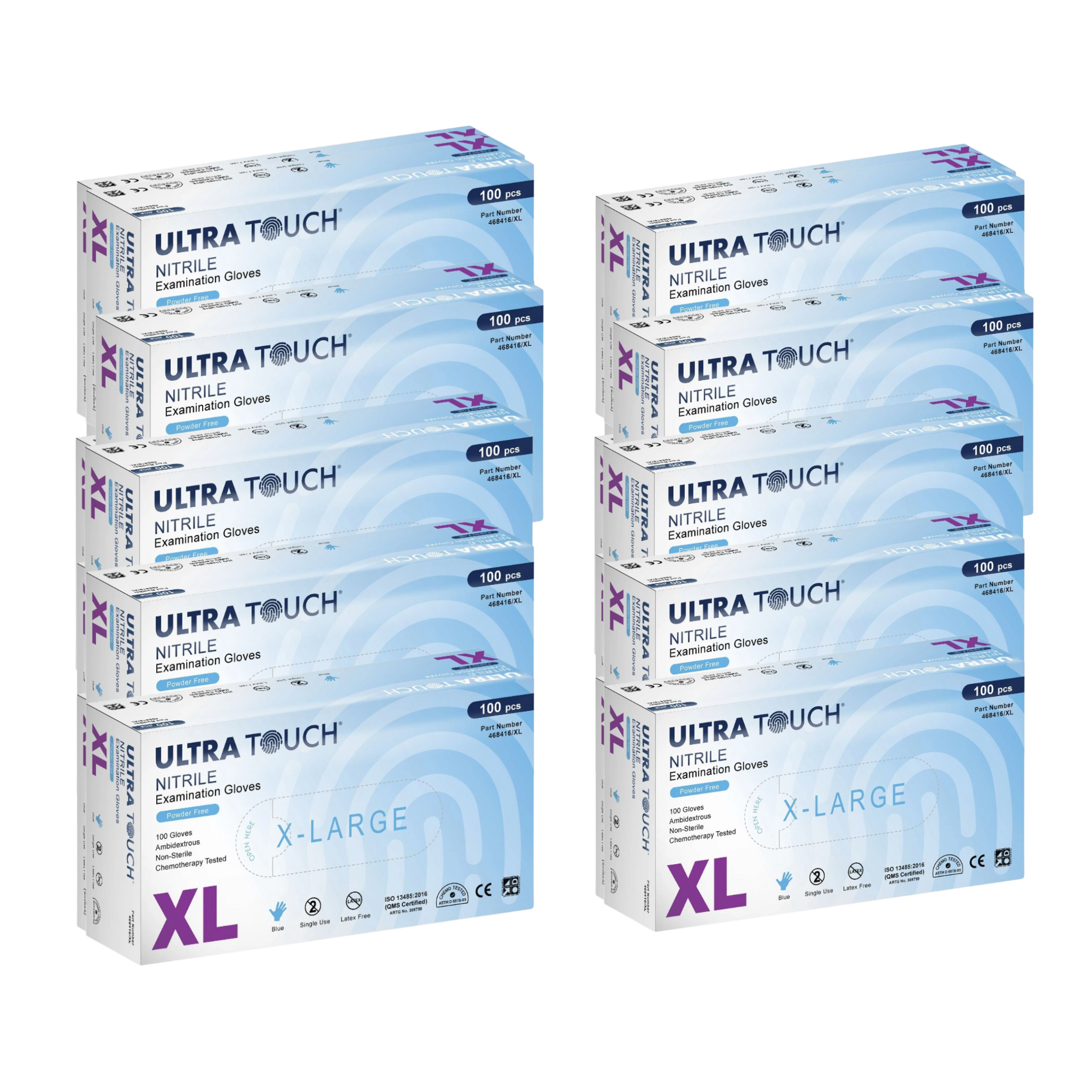 Ultra Touch 检查丁腈蓝色无粉化疗级手套