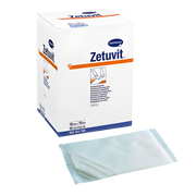Zetuvit non-adherent absorbent wound dressings in multiple sizes, designed for gentle protection and high absorption for moderate to heavily exuding wounds.