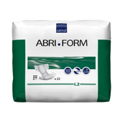 Abena Abri-Form Comfort L2 Large Green incontinence pads with 2800ml absorbency for 100-150cm hip size.