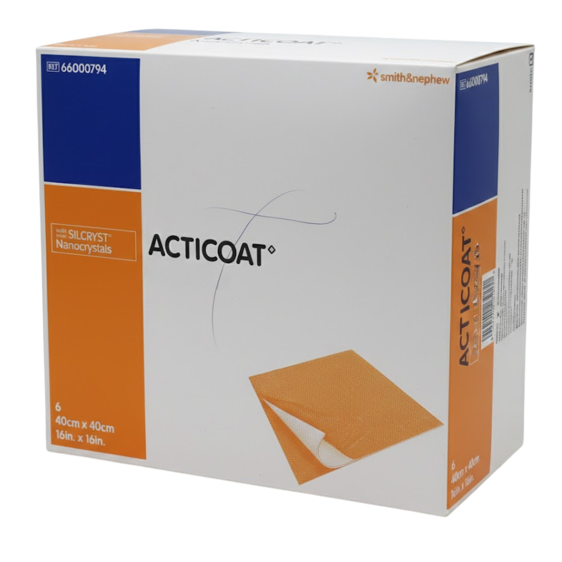 Smith & Nephew ACTICOAT antimicrobial silver dressing, large 40cm x 40cm size, REF 66000794.