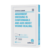 ActivHeal Alginate Dressing 5x5cm provides absorbent calcium alginate wound care, ensuring secure coverage and effective healing for small wounds.