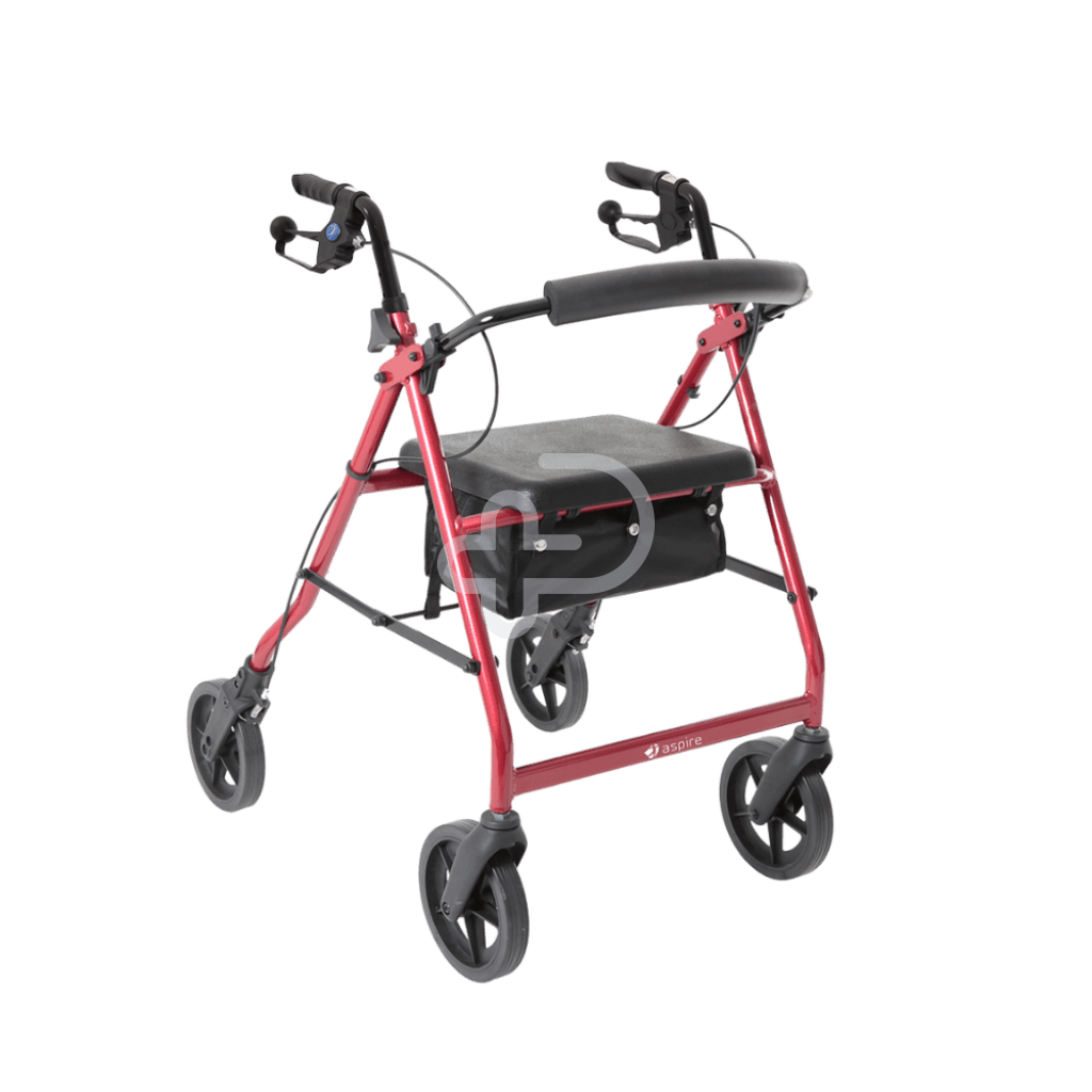 Aspire Deluxe Seat Walker/Rollator Red Walking Aids