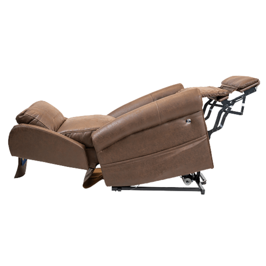 Gabriel X Zero Gravity recliner fully extended to a Trendelenburg position for improved circulation and pressure relief.