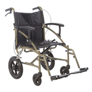 Aspire Lite Transit Wheelchair – Lightweight folding wheelchair with attendant brakes and swing-away footrests