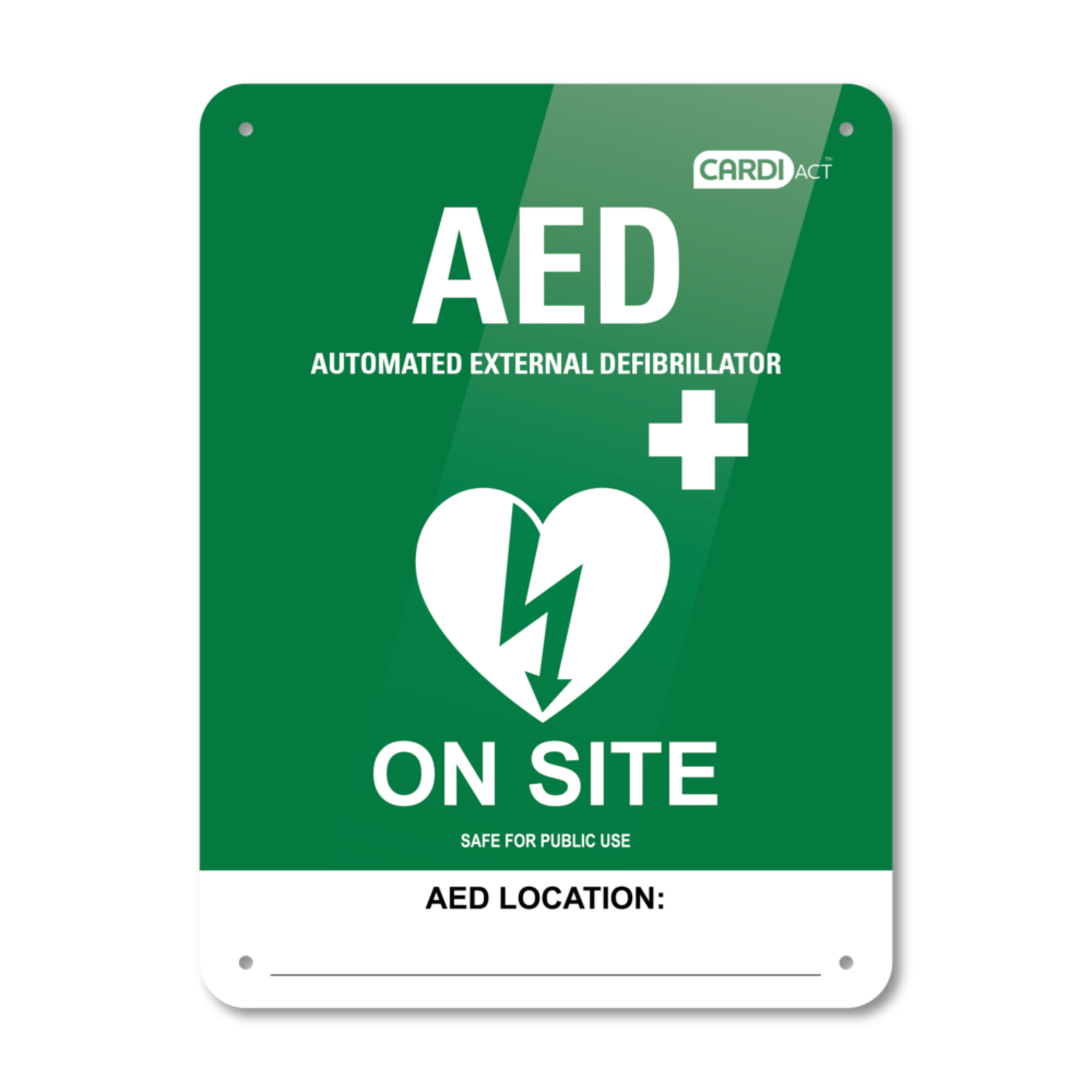 Cardiact Poly Aed On Site Sign 22.5 X 30Cm Signage