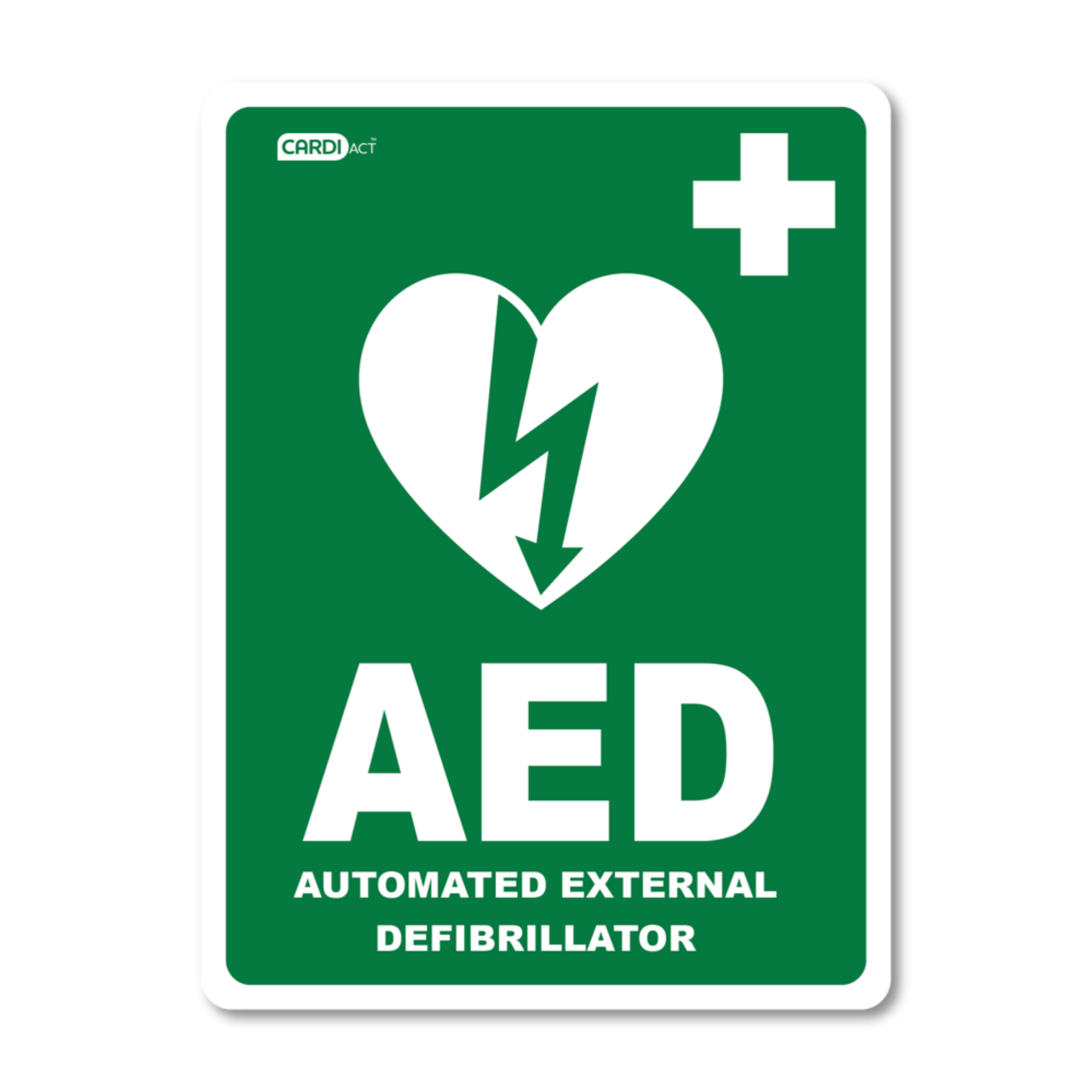 Cardiact Aed Sticker 22.5 X 30Cm Signage