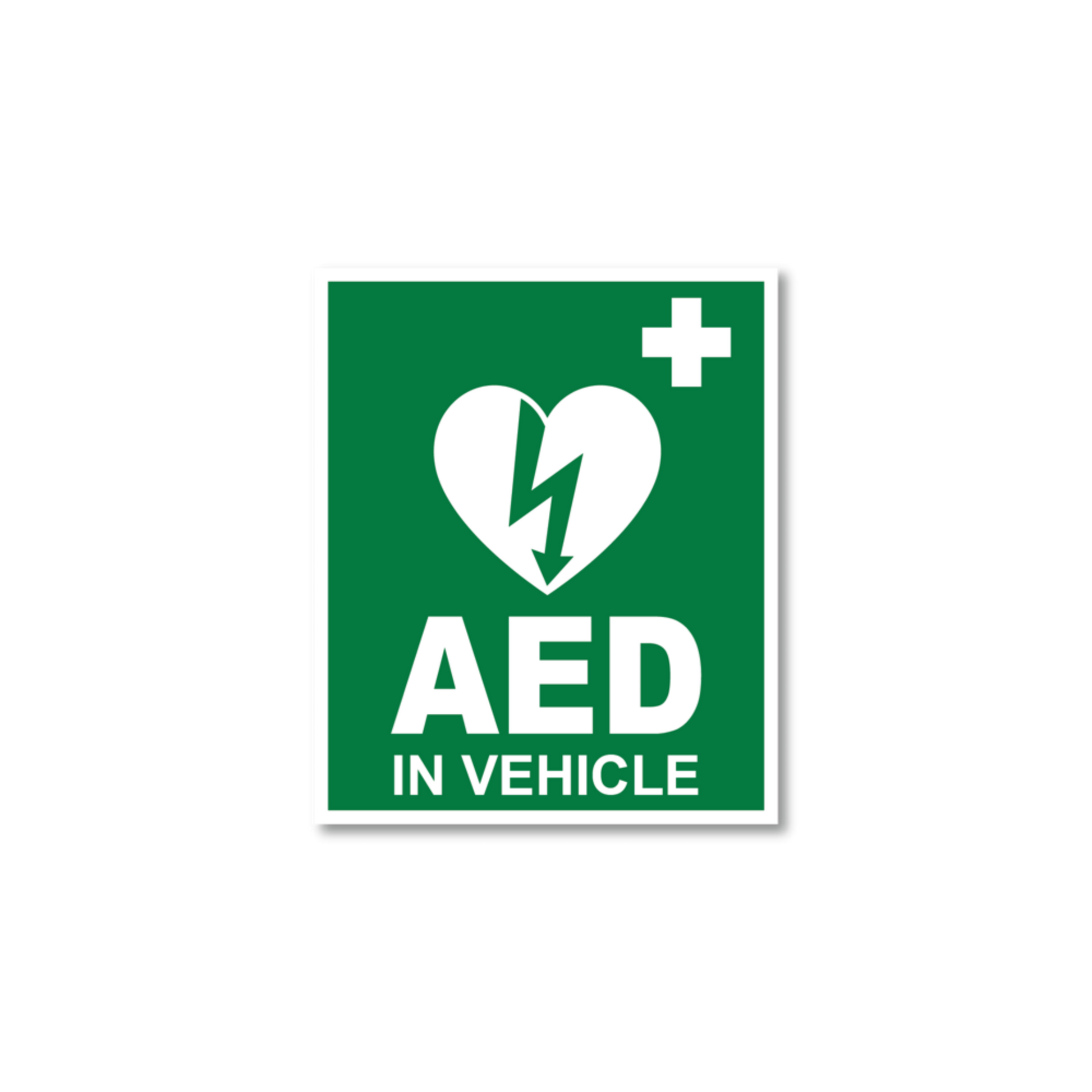 Cardiact Aed In Vehicle Window Sticker 10 X 12Cm Signage