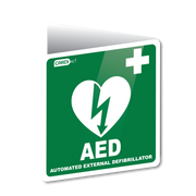 Cardiact Poly Aed Angle Bracket Sign 22.5 X 22.5Cm Signage