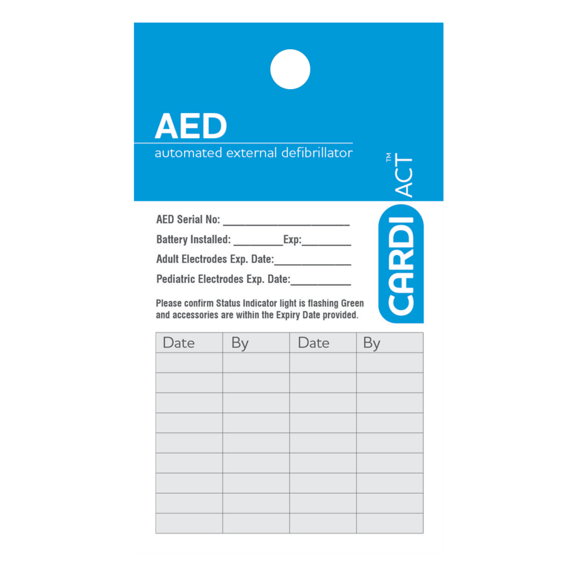 Cardiact Aed Test Tag Defibrillator Consumables