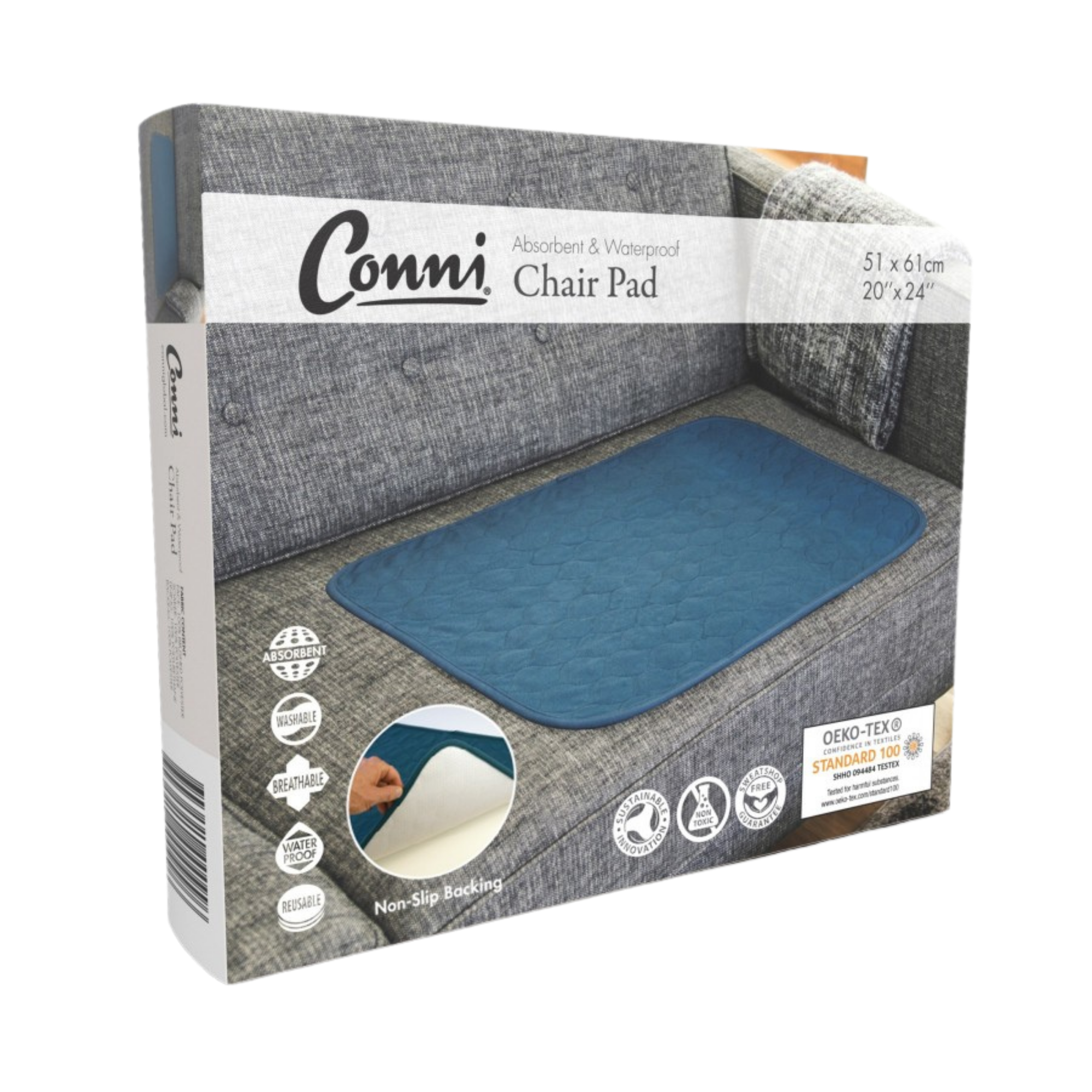 Conni Chair Pad Large Teal Blue Pads