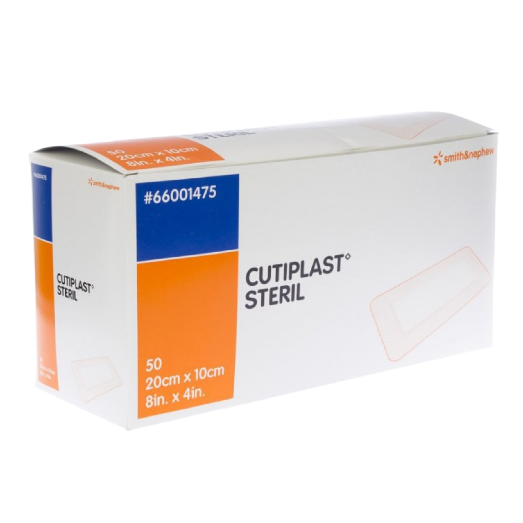 Smith & Nephew Cutiplast Steril adhesive wound dressing, 20cm x 10cm, REF 66001475.