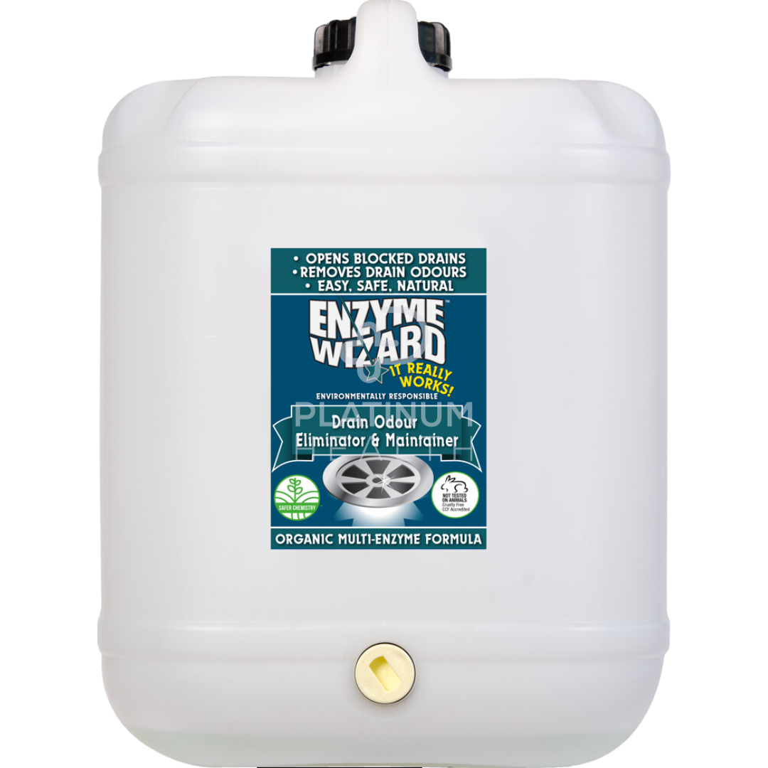 Enzyme Wizard Drain Odour Eliminator 20 Litre Ready To Use Cleaning Solutions