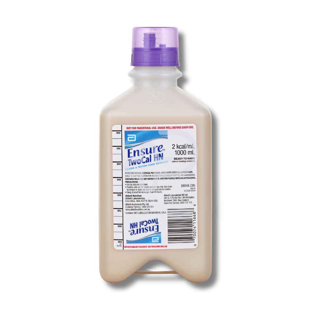Ensure Twocal HN Ready To Hang Vanilla 1000ml high-calorie, high-protein tube feeding formula.