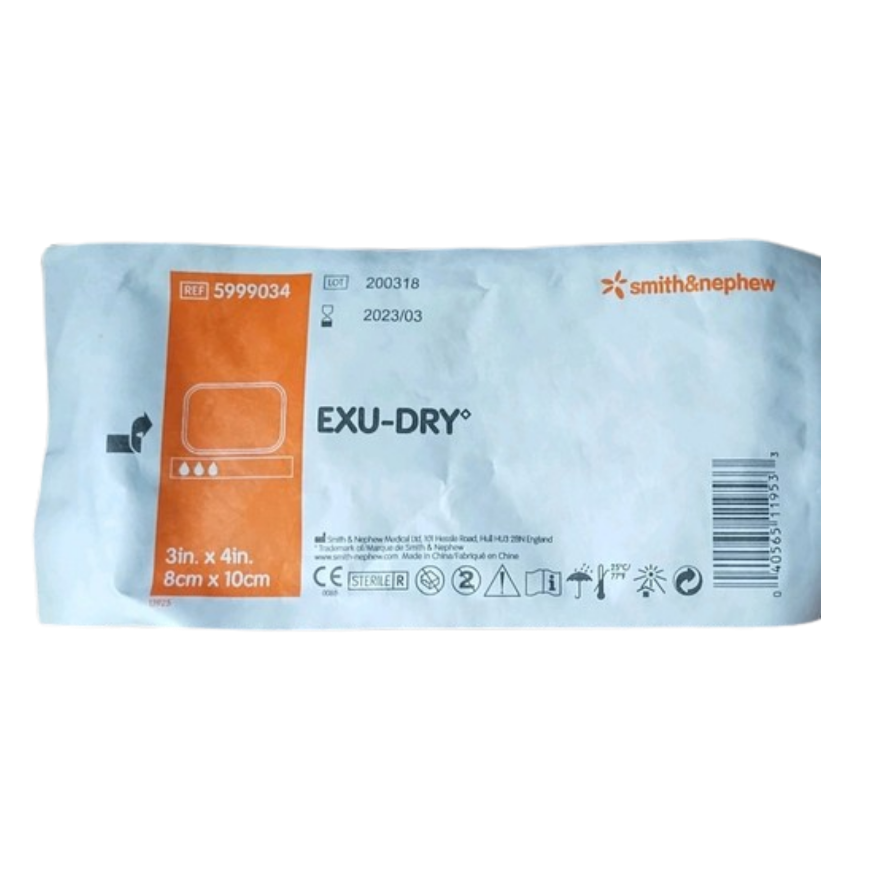 Smith & Nephew EXU-DRY packaging on a white background