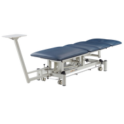 Four Section Physio Traction Treatment Couch in Navy Blue with adjustable height and heavy-duty frame.