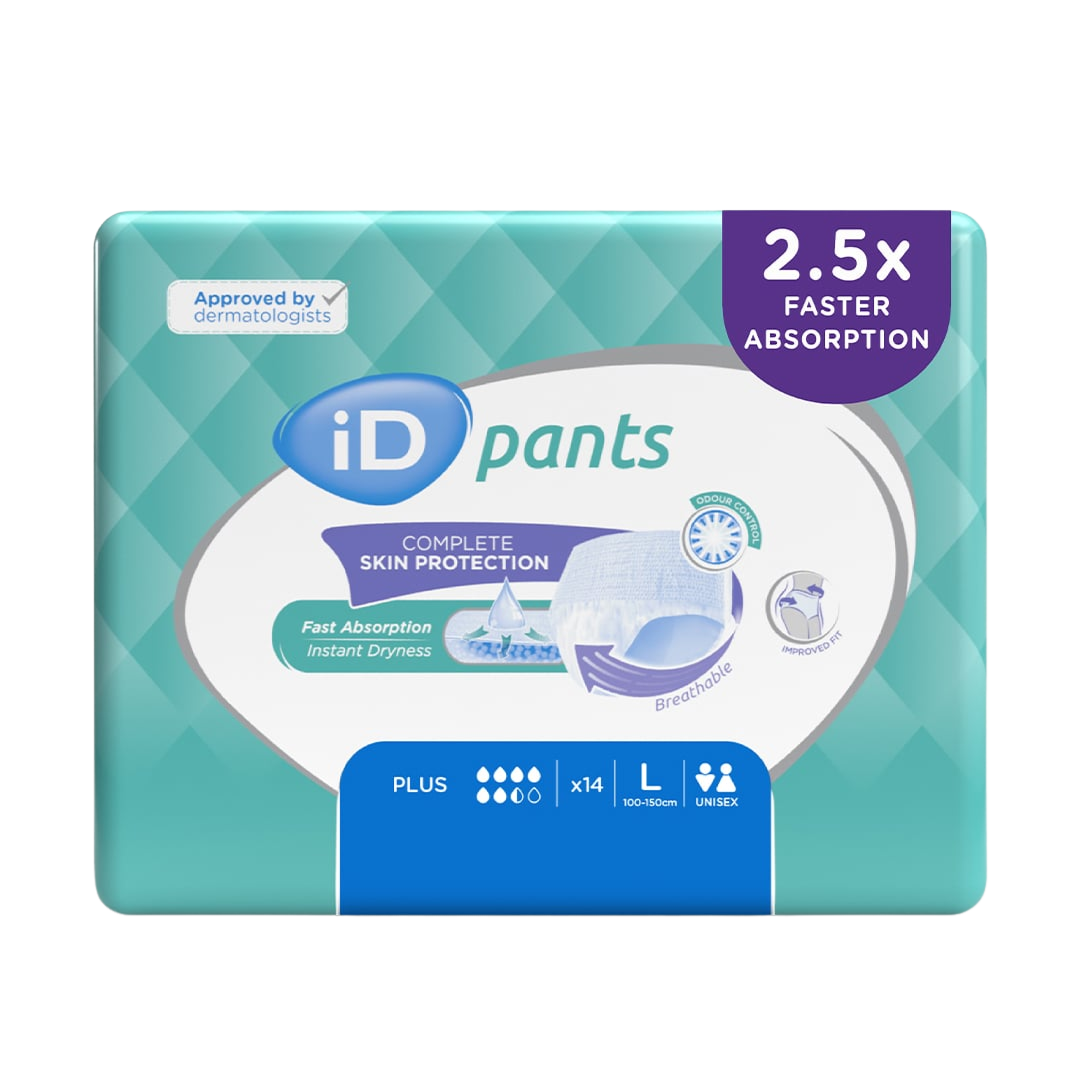 iD Pants Plus Large Unisex – High-absorbency pull-up incontinence pants for men and women
