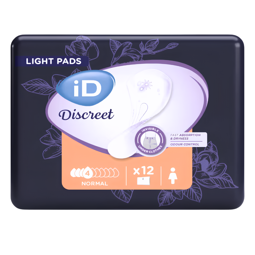 iD Discreet Pad Light Normal Women 270mm continence pad offers discreet, absorbent protection for light bladder leakage with comfort and odour control.