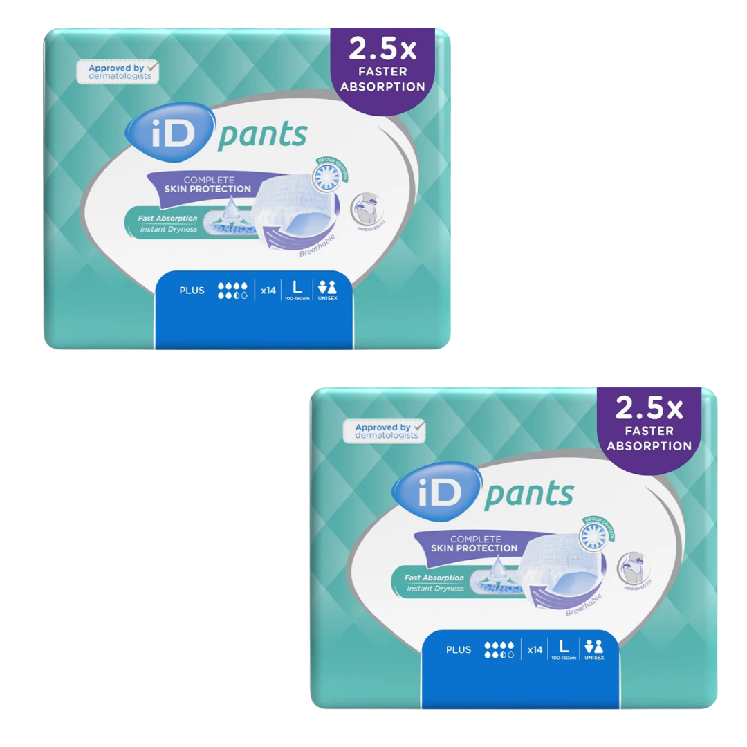 iD Pants Plus Large Unisex 1375ml absorbent pull‑up continence underwear