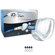 iD Pouch for Men Level 2, 275 x 145mm with 430ml capacity, designed for discreet, comfortable protection against light to moderate urinary leakage.
