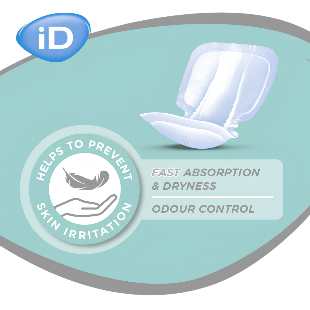 iD Sensitive Form Maxi 720mm continence pad offers maximum absorbency of 3025ml, extended coverage, discreet fit, and overnight protection for women.