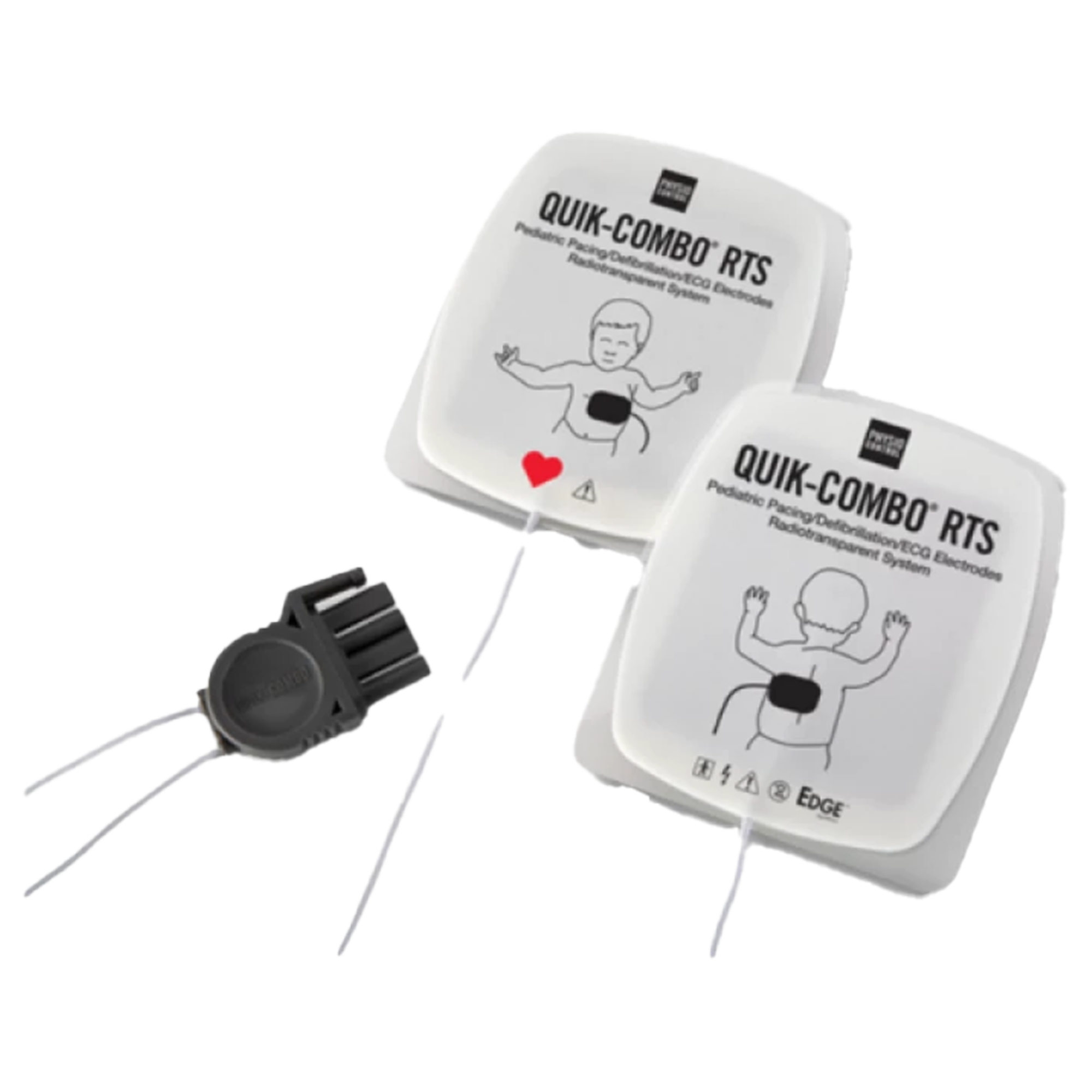 Lifepak Rts Electrodes With Quik-Combo Connector Pediatric Defibrillator Consumables