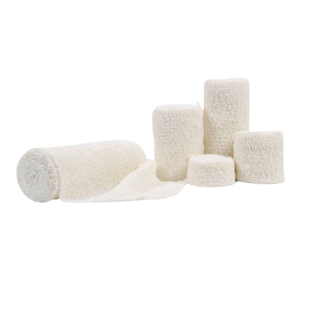 Medicrepe cotton crepe bandage rolls – soft, durable, and ideal for wound care and support. Available in multiple sizes.
