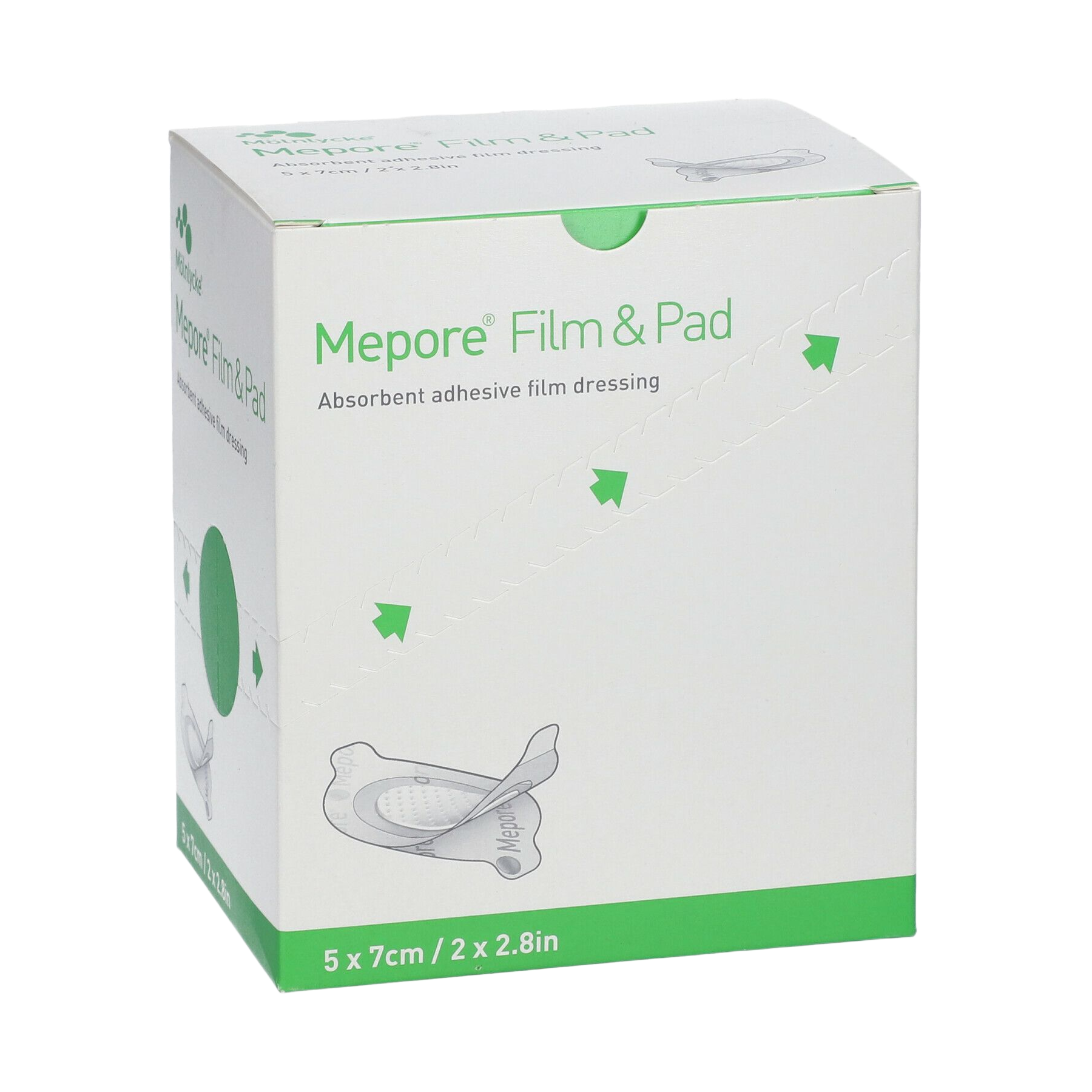 Mepore Film & Pad packaging on a white background