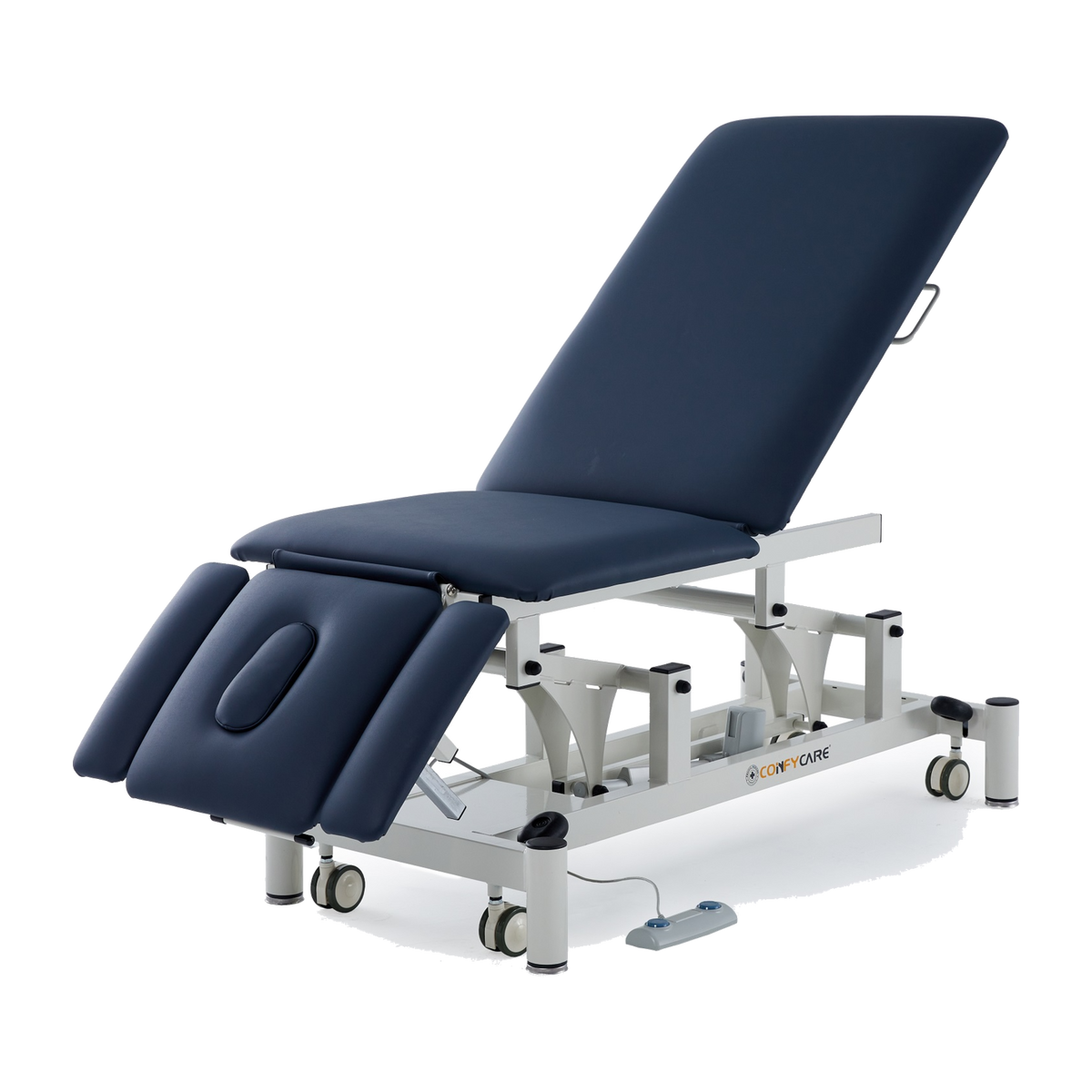 Five Section Treatment Couch No Postural Drainage, Navy Blue, chair position