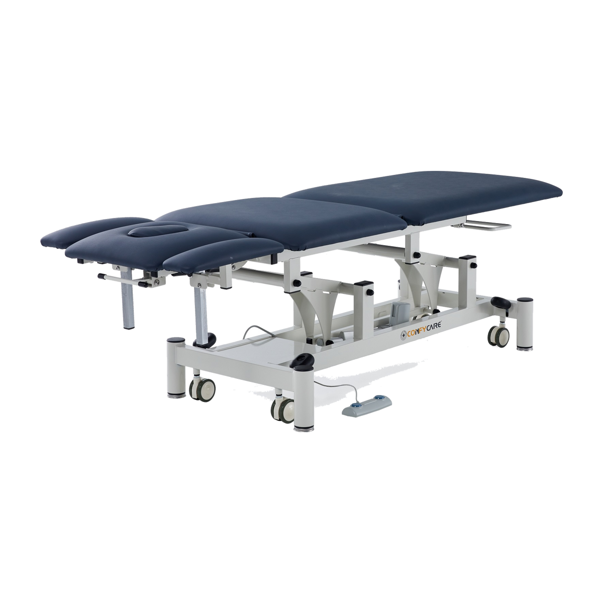 Five Section Treatment Couch No Postural Drainage, Navy Blue, flat position