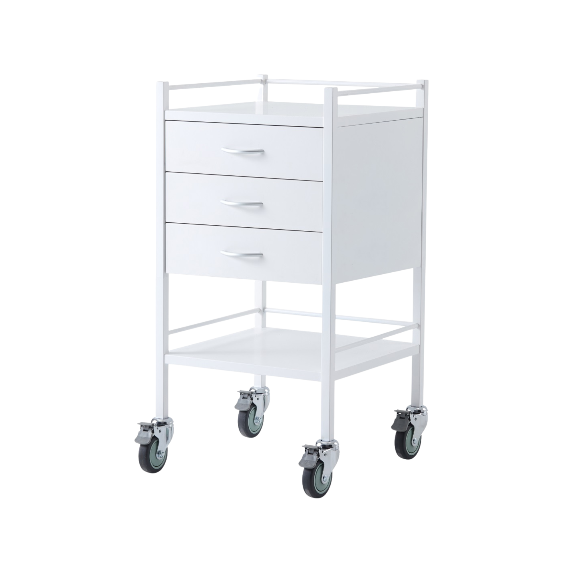 Powder Coated Trolley Three Drawer Medical Carts & Trolleys