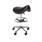 Saddle Stool Premium With Foot Ring Black Stools Bed Screens & Iv Stands