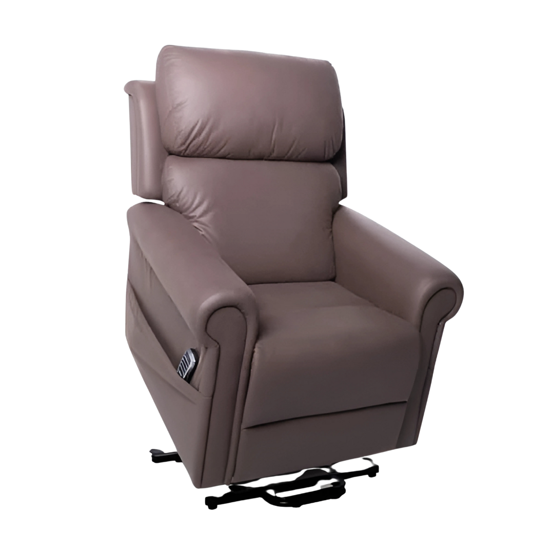 Royale Medical Chadwick Soft Touch Fabric Lift Chair in neutral fabric with dual motor recline and ergonomic cushioning.