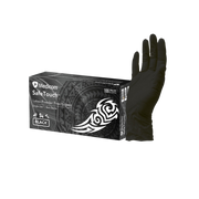 Safetouch Ultimate Black Latex Powder Free Medical Examination Gloves 6.5G
