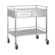 Stainless Steel Double Trolley Two Drawer Side By Medical Carts & Trolleys