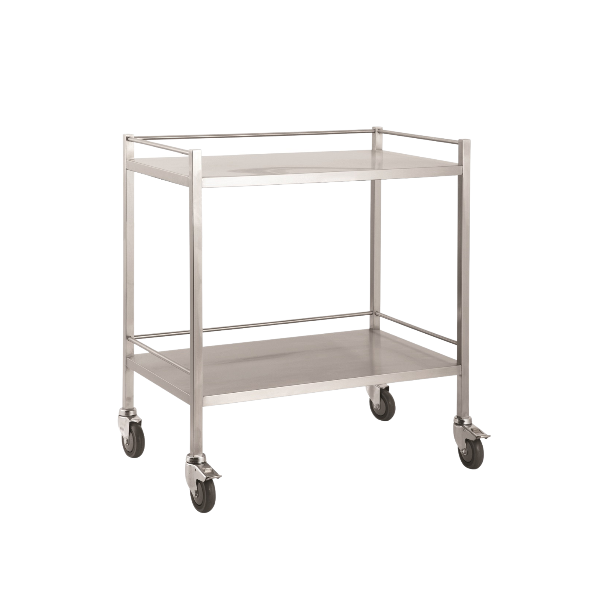 Stainless Steel Double Trolley No Drawer Medical Carts & Trolleys