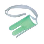 The light green/mint-colored Terry Cloth Sock Aid assistive device with white pull straps, used for putting on socks without bending.