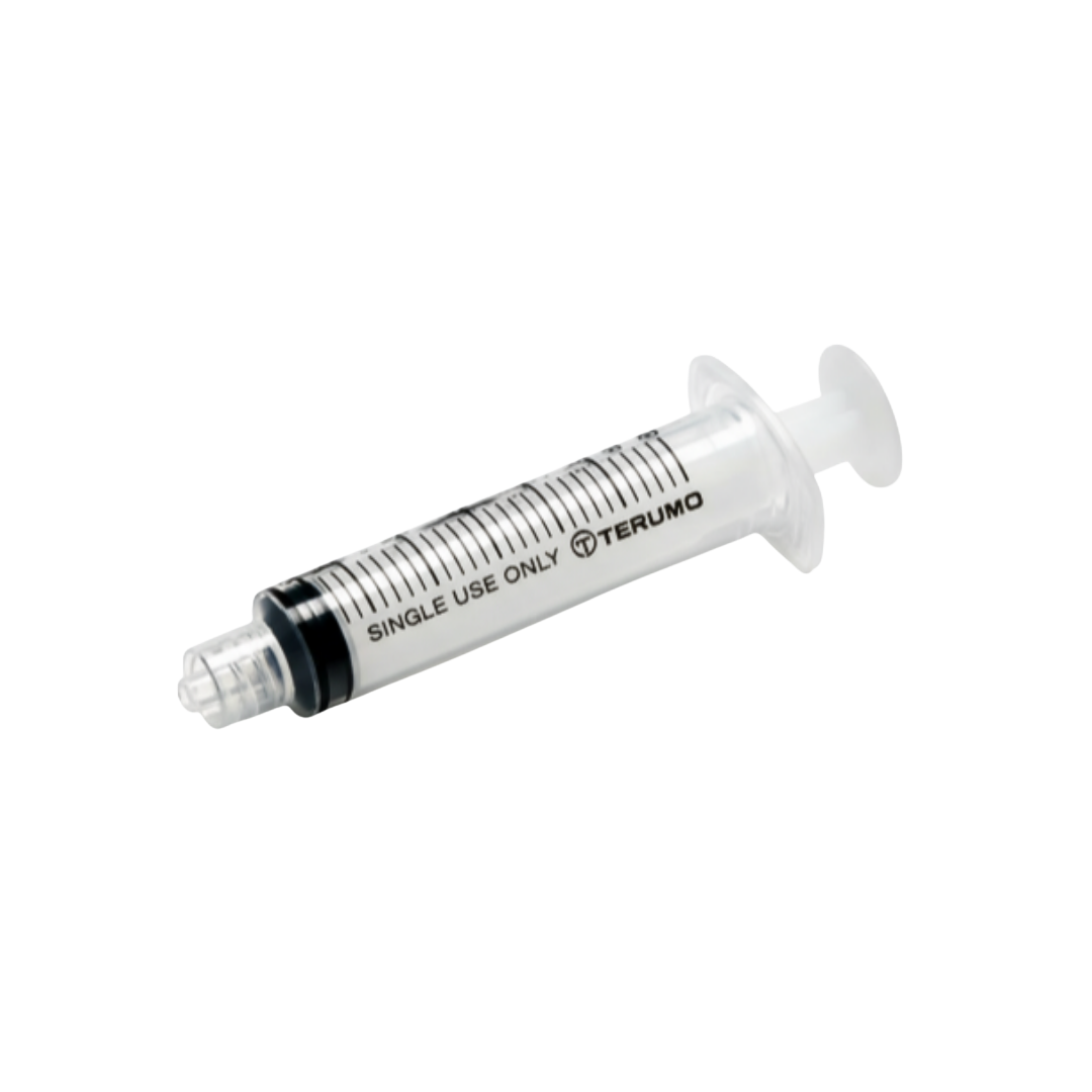 Terumo Hypodermic Syringe Luer Lock Tip Without Needle. Medical-grade, sterile syringe with Luer Lock design for secure needle attachment.