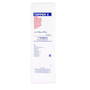 A single, vertical sterile package of Topper 8 non-woven swabs/compresses, size $200 \times 7.5 \times 7.5 \text{cm}$, showing the Systagenix Wound Management brand.