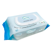 Ultra Fresh Hygiene Wipes in a light blue and white plastic packaging, showing 30 wipes with a 50mm size indicator, on a white background.