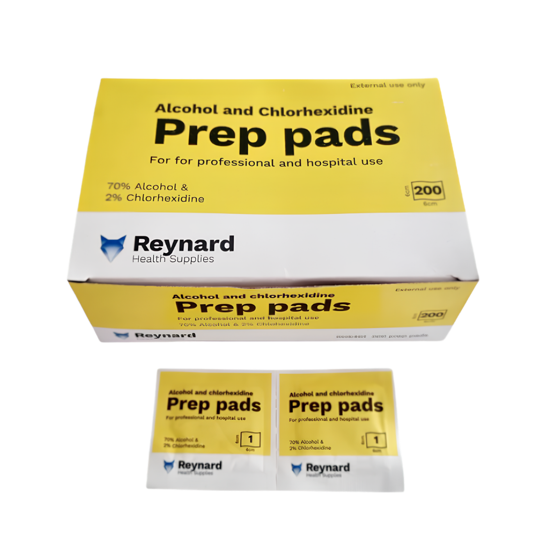 Reynard Alcohol and Chlorhexidine Prep Pads 6 X 6cm