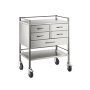 Stainless Steel Resuscitation Trolley Five Drawer Medical Carts & Trolleys