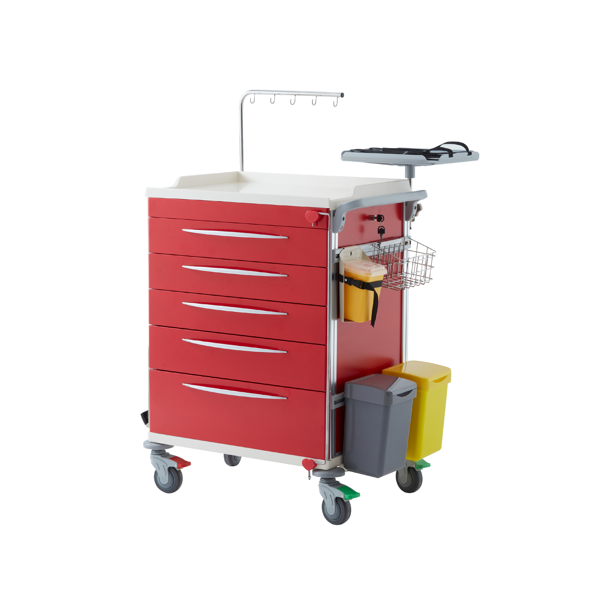 Emergency Trolley Red Each Medical Carts & Trolleys