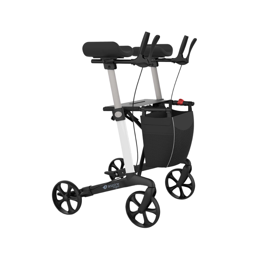Aspire Vogue Forearm Seat Walker/Rollator White/Black