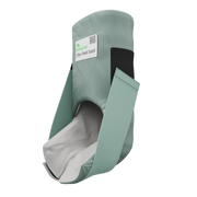 Profile view of the Z-flex Heel Boot showing the adjustable straps and the open-heel design for skin inspection and pressure relief.